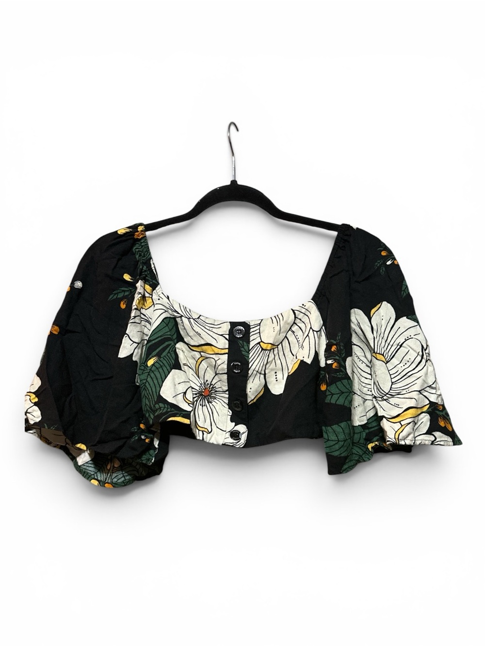🌸 Farm Rio Smocked Back Floral Crop Top – Size Medium – Excellent Condition 🌸